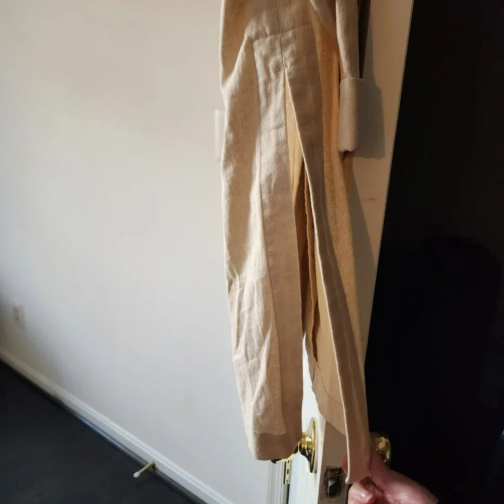 Zara Beige Linen Blend Double-Breasted Blazer | Medium - Picture 4 of 4